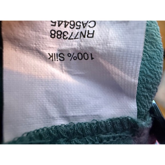 Madewell Silk Button Back Tie Tee in Green Size Medium Blouse - Picture 8 of 8